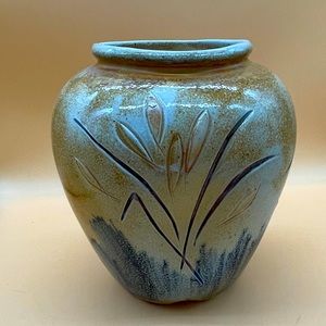 Art Pottery Wheat Grass Handmade Vase